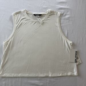 Splits59 Sienna Sleeveless Crop Tank Womens Medium White B2088 NWT MSRP $68